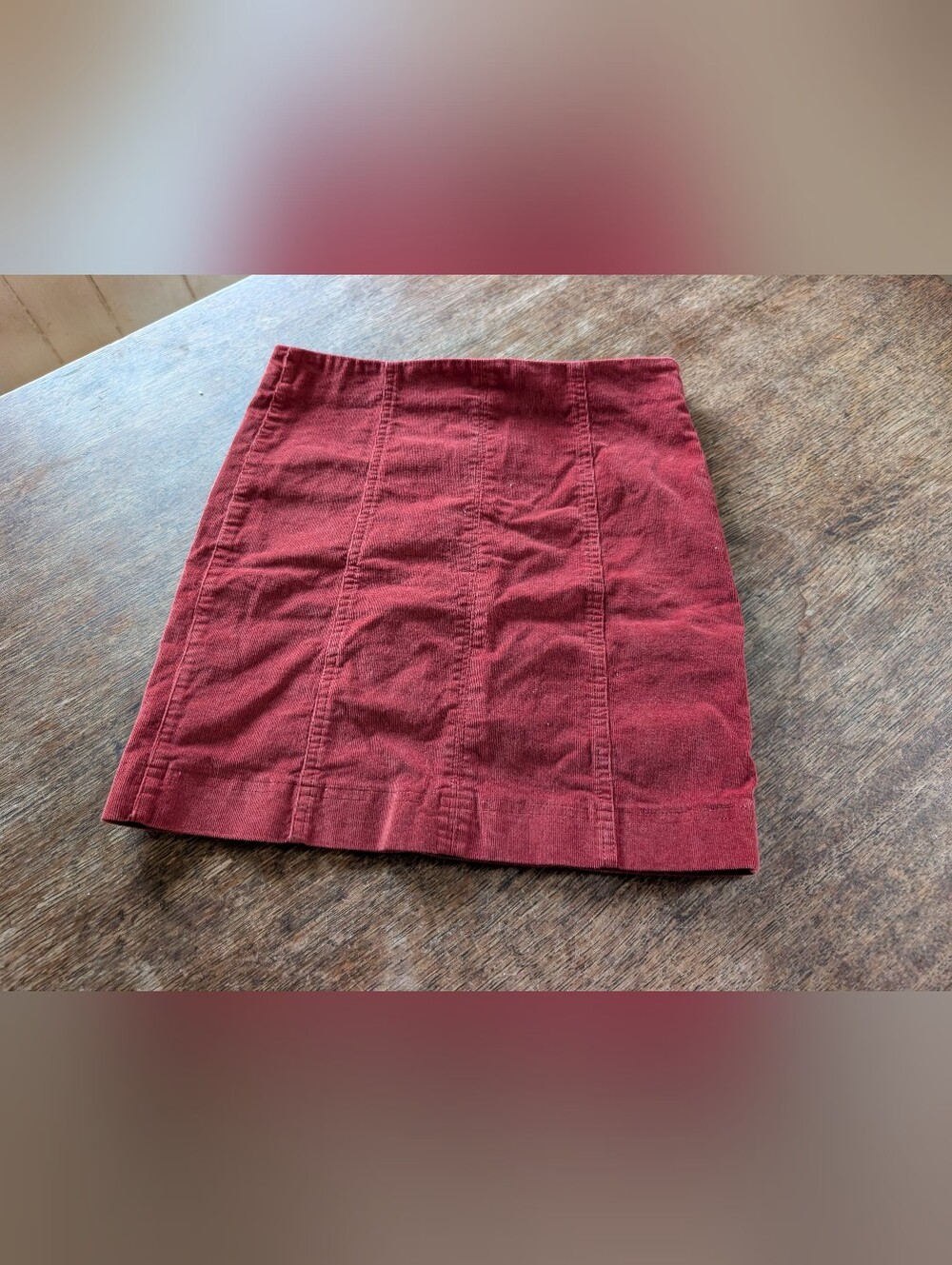 Jolt Rust Red Orange Corduroy Mini Skirt Size 1 /25W Dark Academia Y2K Retro 15"